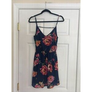Everly Blue Floral A Line Mini Dress Size S